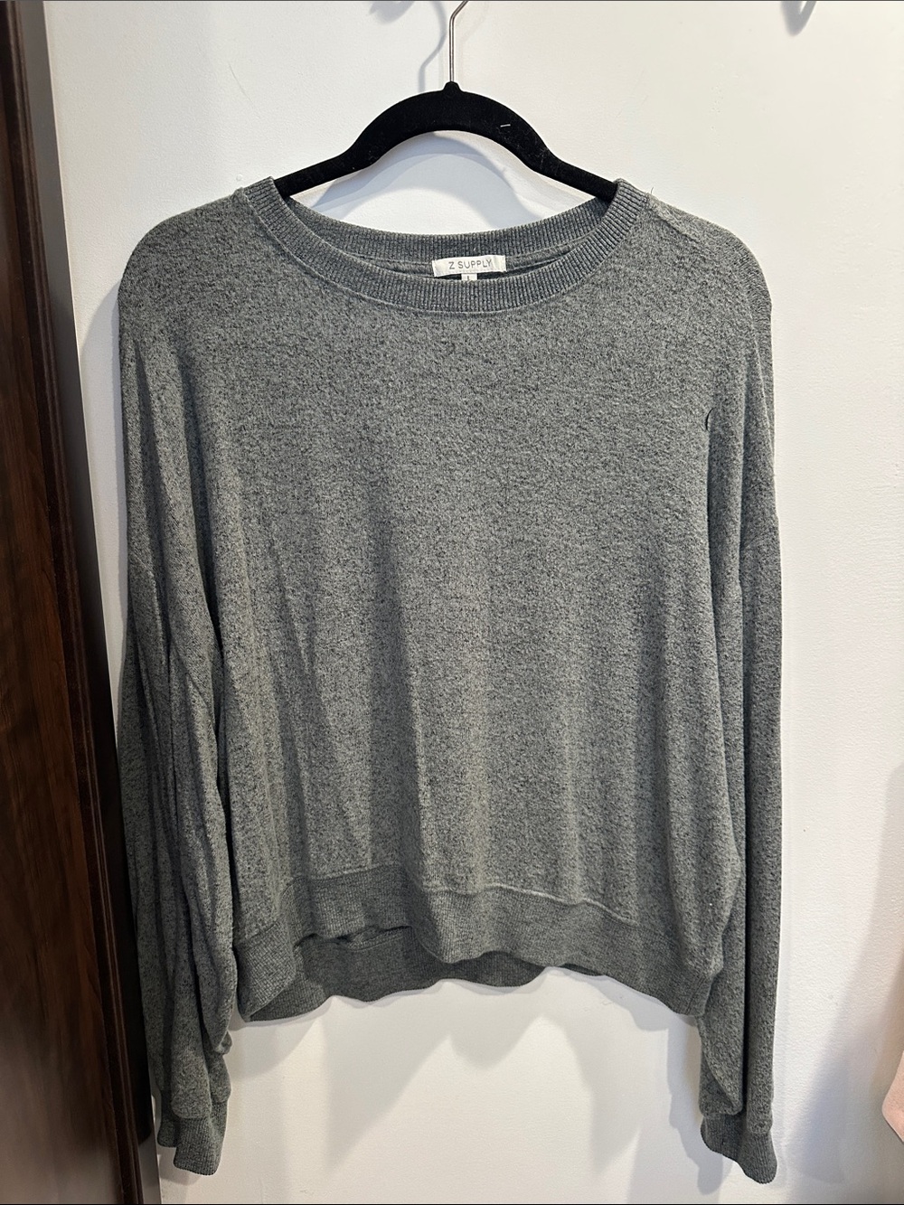 Z Supply Heather Green Crewneck Pullover